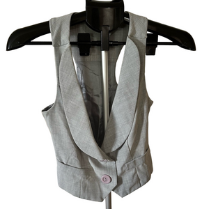 FIRE LA GRAY VEST WITH LIGHT PURPLE BUTTONS